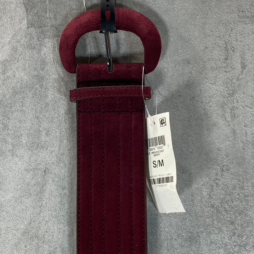 INC INTERNATIONAL CONCEPTS Women's Berry Faux-Suede Stretch Belt SZ S/M