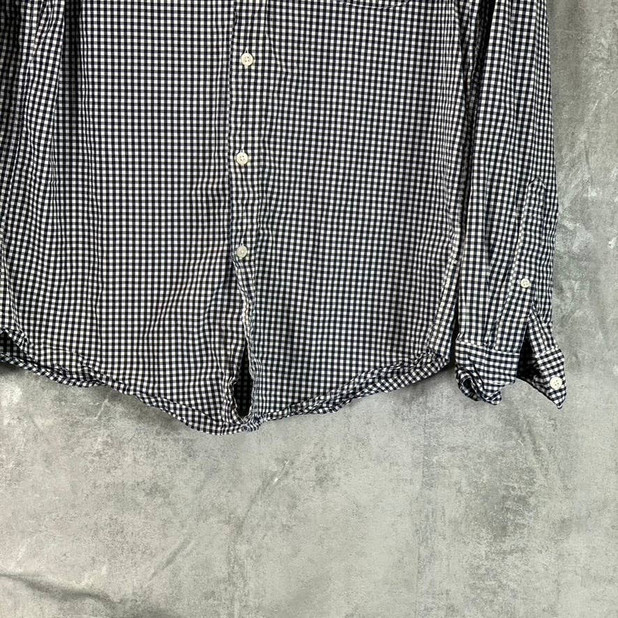 J.CREW Men's Black/White Gingham Classic-Fit Stretch Button-Up Shirt SZ M