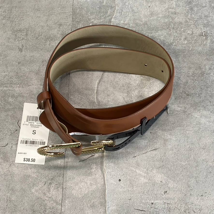 INC INTERNATIONAL CONCEPTS Women's Cognac Textured Buckle Belt SZ S