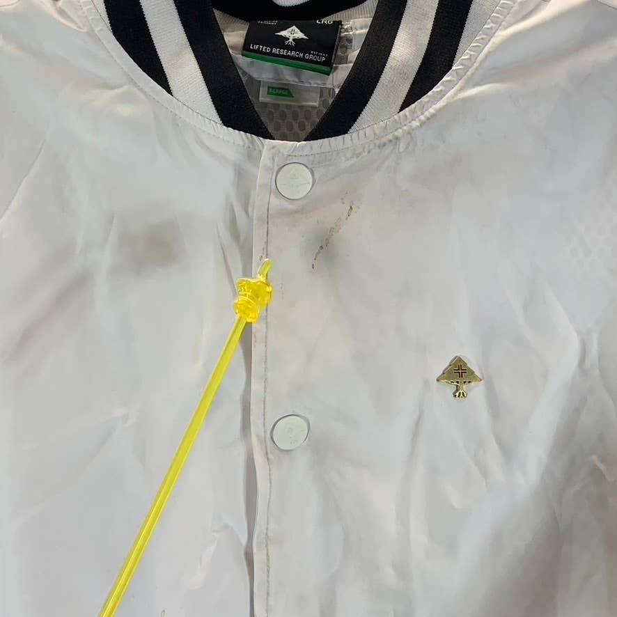 LRG Men's Bright White Lifted Research Group Bomber Jacket SZ XL