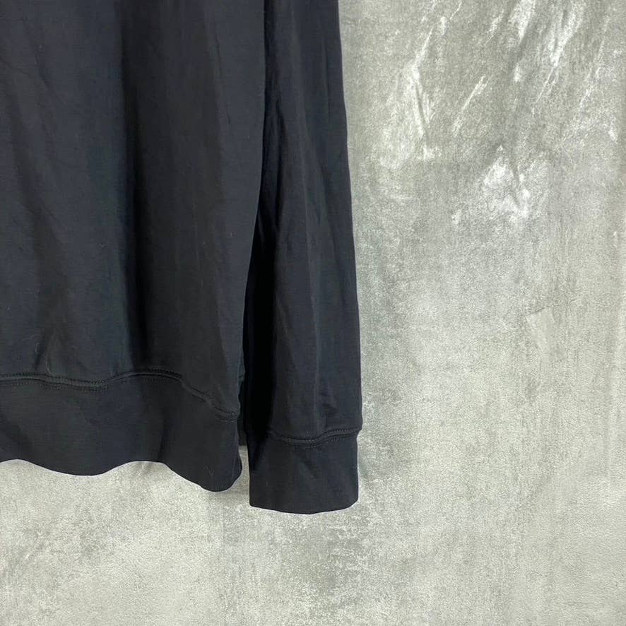 LANDS' END Men's Black Traditional-Fit Long-Sleeve Polo Shirt SZ L