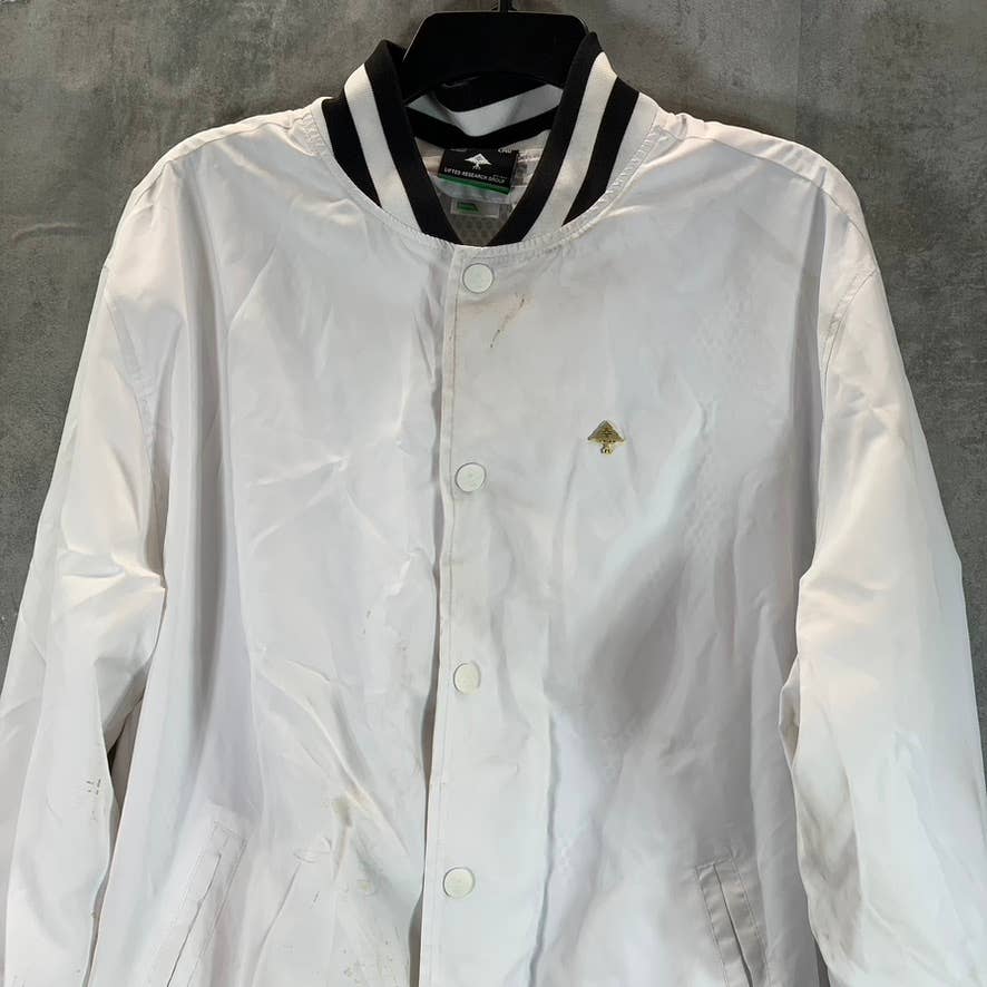 LRG Men's Bright White Lifted Research Group Bomber Jacket SZ XL
