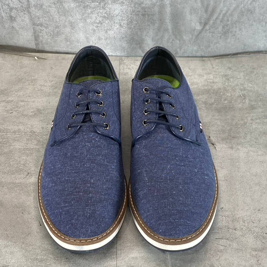 VANCE CO. Men's Blue Ammon Textile Casual Lace-Up Dress Shoes SZ 10.5