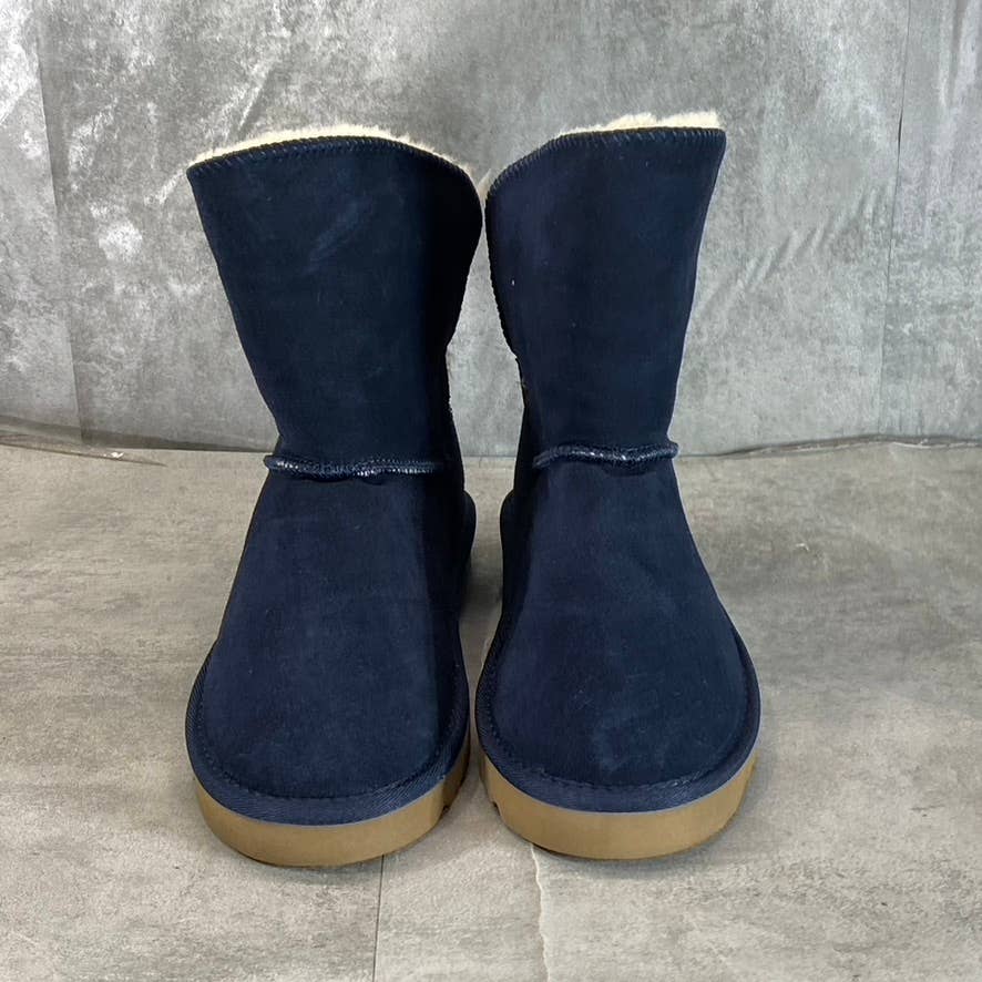 STYLE & CO Women's Navy Teenyy Cold-Weather Faux-Fur Spilt-Shaft Boots SZ 9