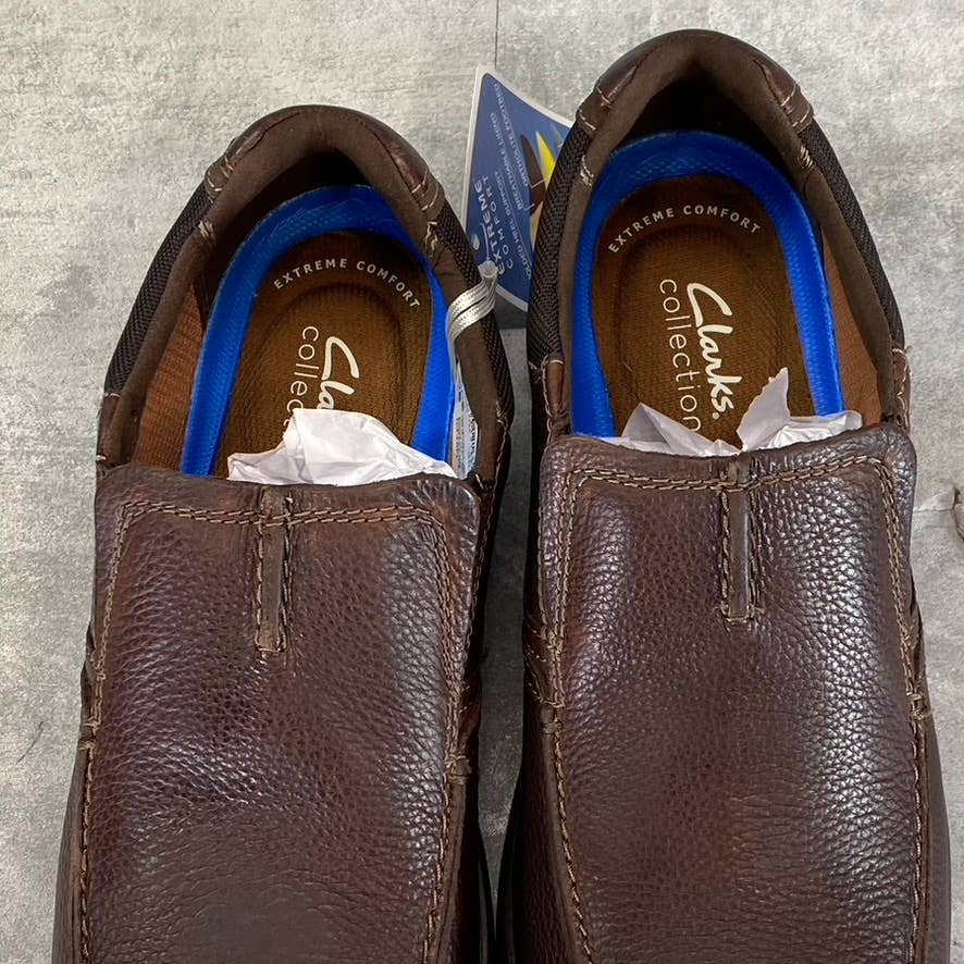 CLARKS COLLECTION Men's Wide Tan Tumbled Bradley Free Slip-On Loafers SZ 9.5W