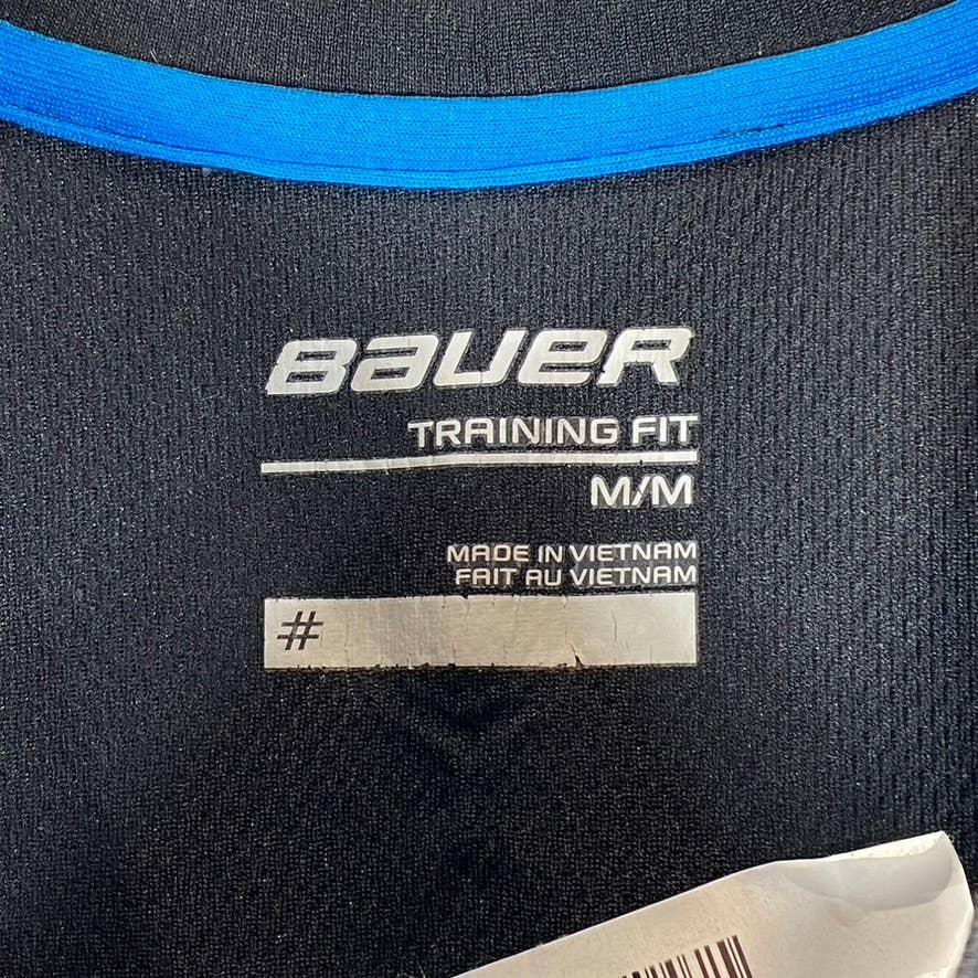 BAUER Men's Black Crewneck Training-Fit Short-Sleeve T-Shirt SZ M