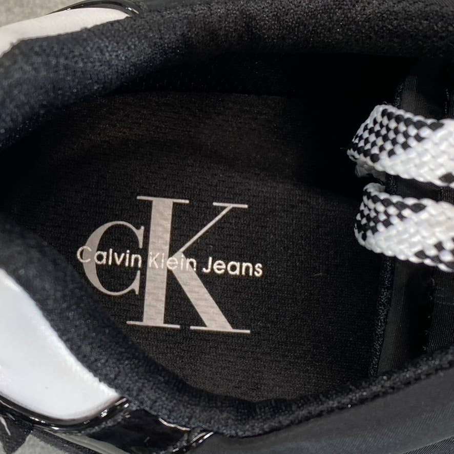 CALVIN KLIEN Women's Black Cayle Logo Casual Lace-Up Slip-On Sneakers SZ 8.5