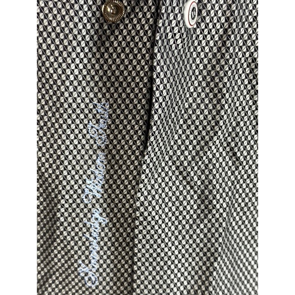 ROBERT GRAHAM Men's Black Printed Button-Up Long Sleeve Shirt SZ 16