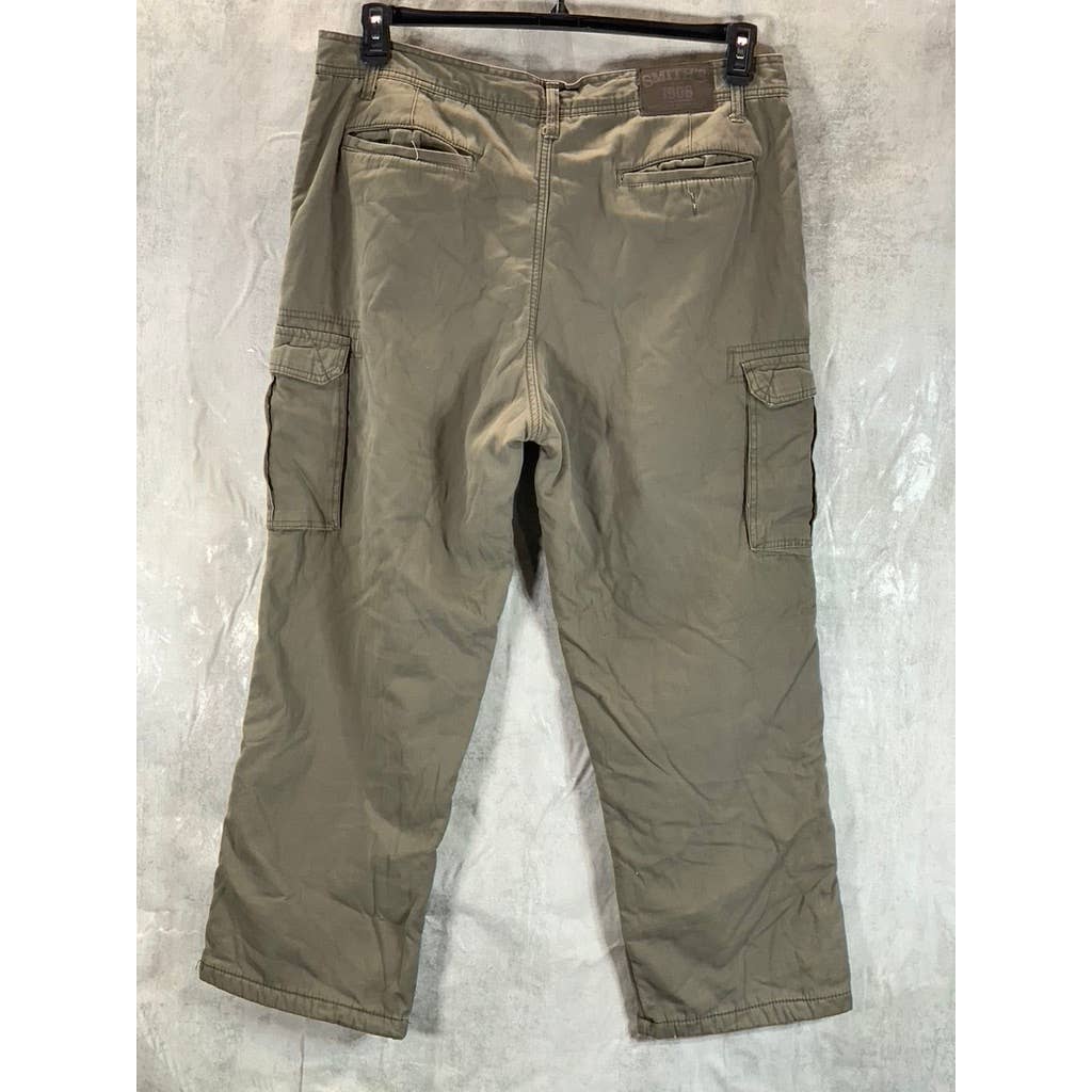 SMITHS WORKWEAR Men's Tan Fleece Lined Canvas Cargo Pants SZ 40X30