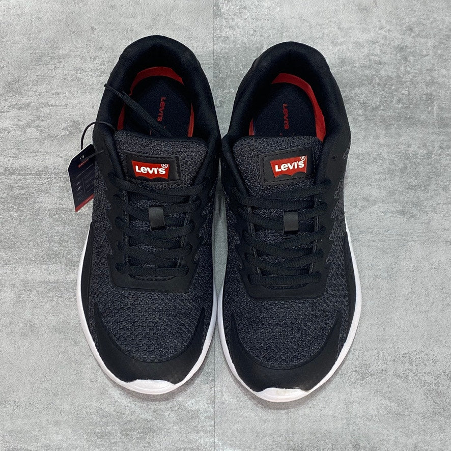 LEVI'S Black Men's Delta Knit Breathable Chunky Sole Lightweight Sneakers SZ 8
