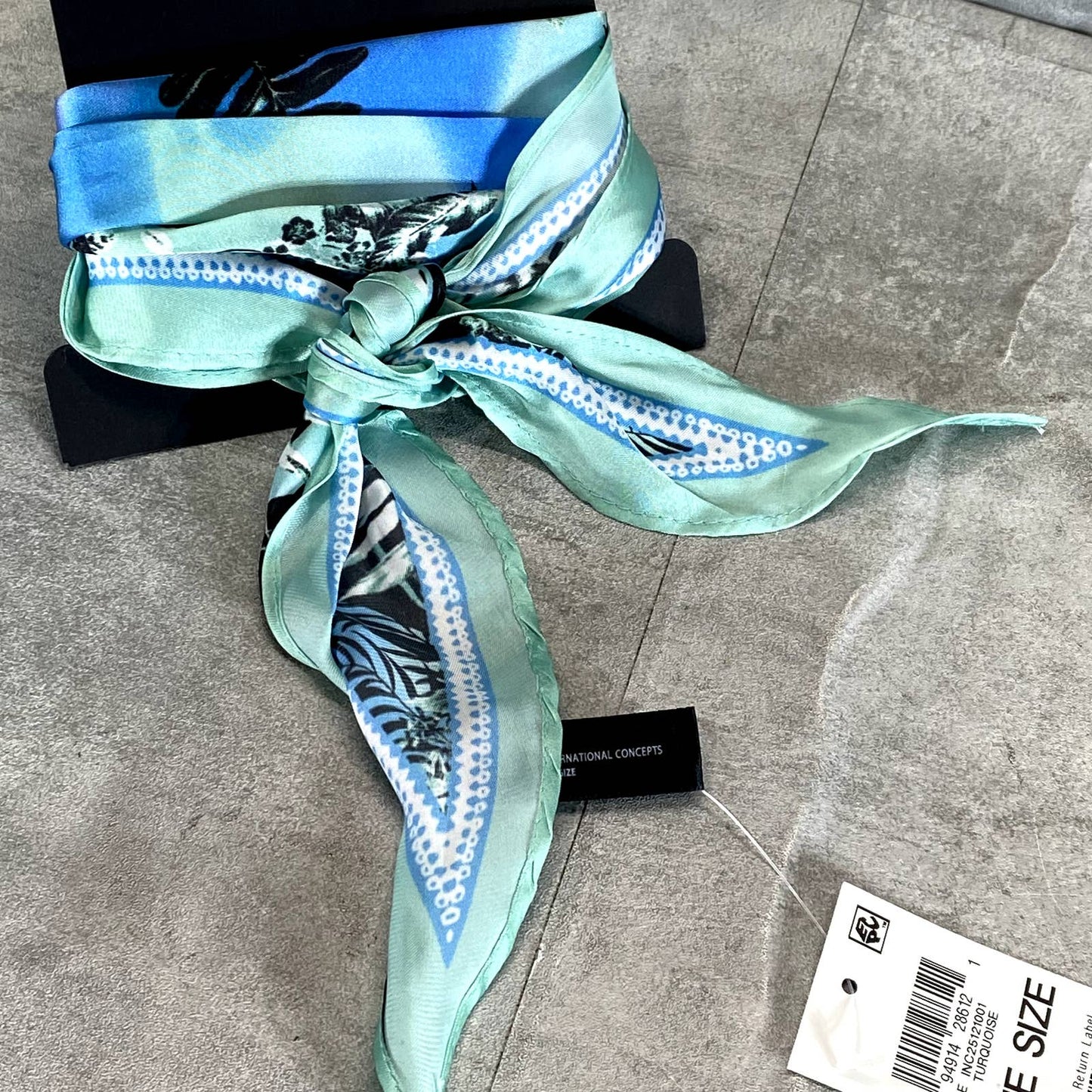INC INTERNATIONAL CONCEPTS Women's Turquoise Palm-Print Kite Scarf SZ OS