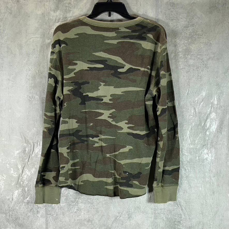 AMERICAN EAGLE OUTFITTERS Men's Green Camo Crewneck Classic-Fit T-Shirt SZ M