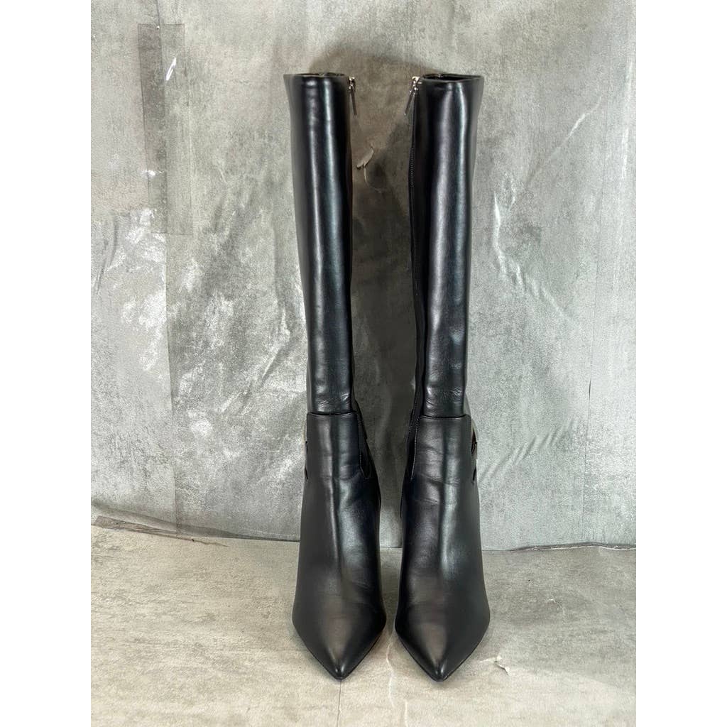 CALVIN KLEIN Women's Black Jeora Pointed-Toe Stiletto Tall Dress Boots SZ 7