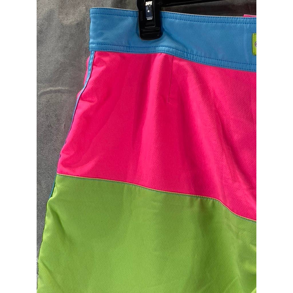 VINEYARD VINES Men's Neon Colorblock Pull-On Swim Trunks SZ 34