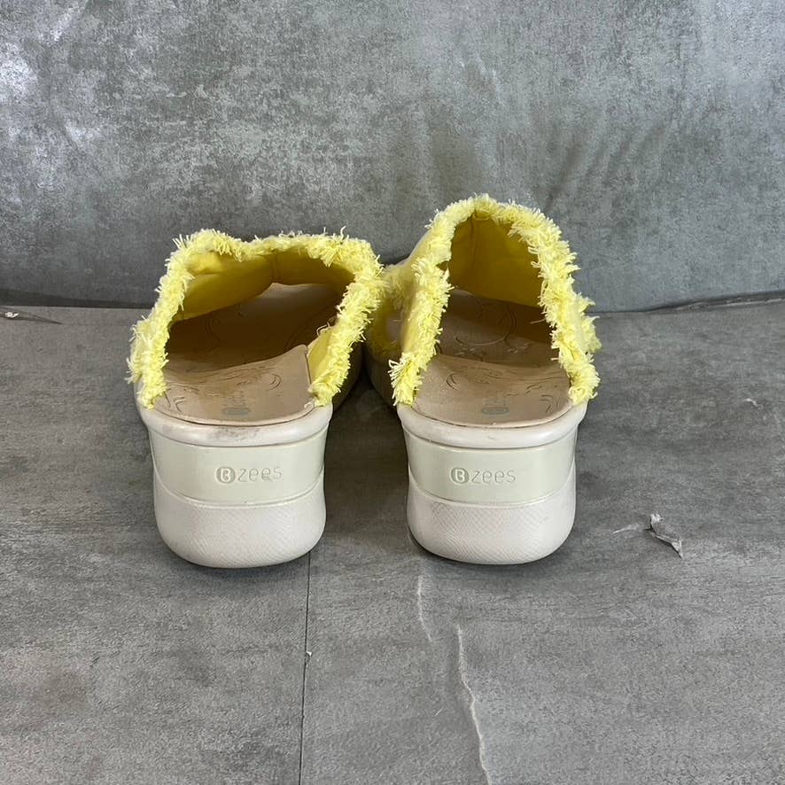 BZEES Women's Yellow Serendipity Washable Open-Toe Slide Wedge Sandals SZ 7.5