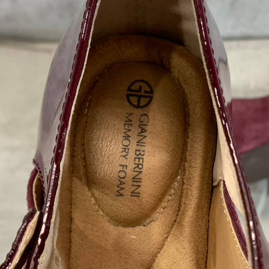 GIANI BERNINI Women's Wine Suede Velmah Memory Foam Mary Jane Pumps SZ 8.5