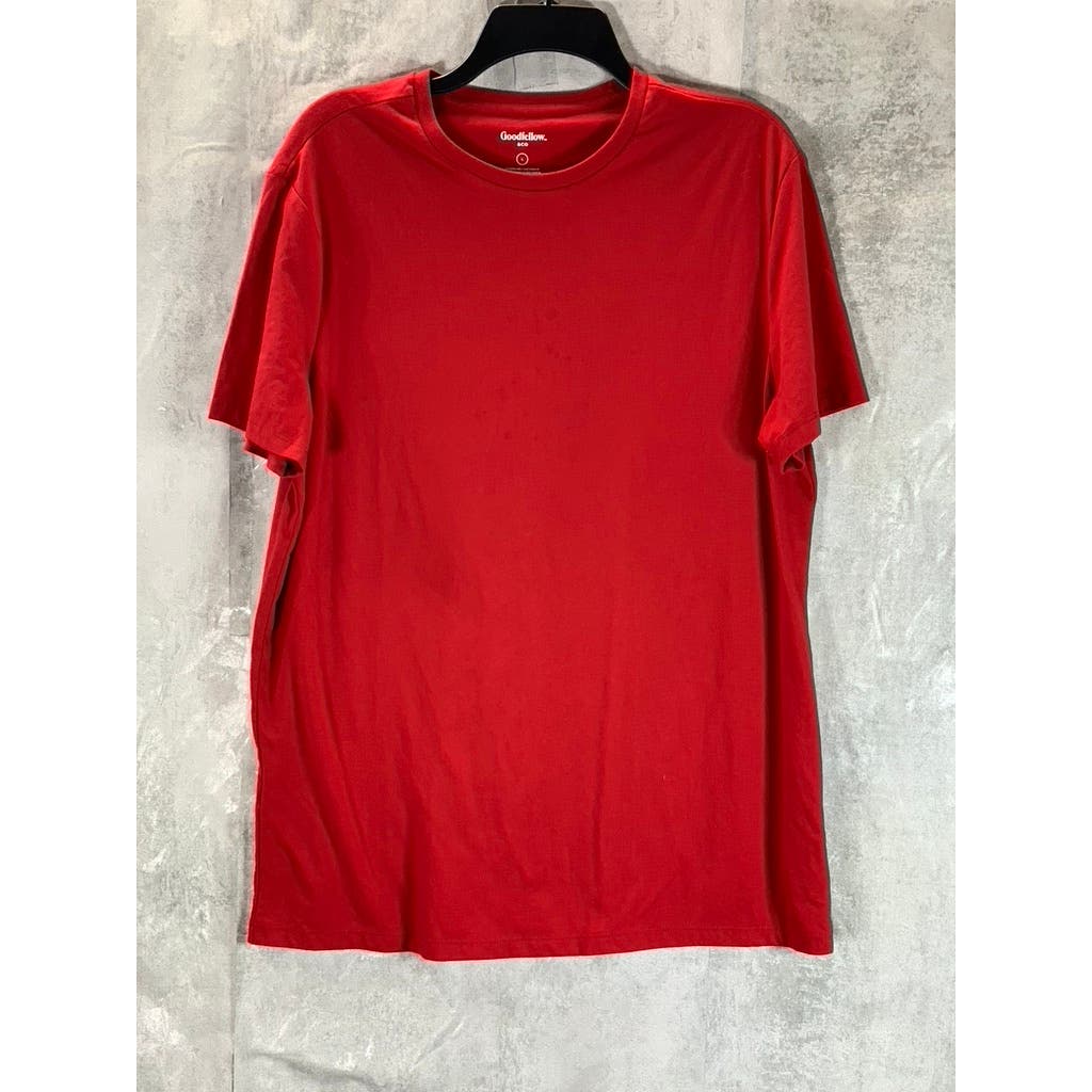 GOODFELLOW & CO Men's Red Crewneck Standard Fit Short-Sleeve T-Shirt SZ L