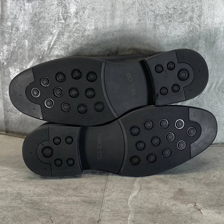 VANCE CO. Men's Black Faux Leather Vincent Plain Toe Lace-Up Oxfords SZ 8