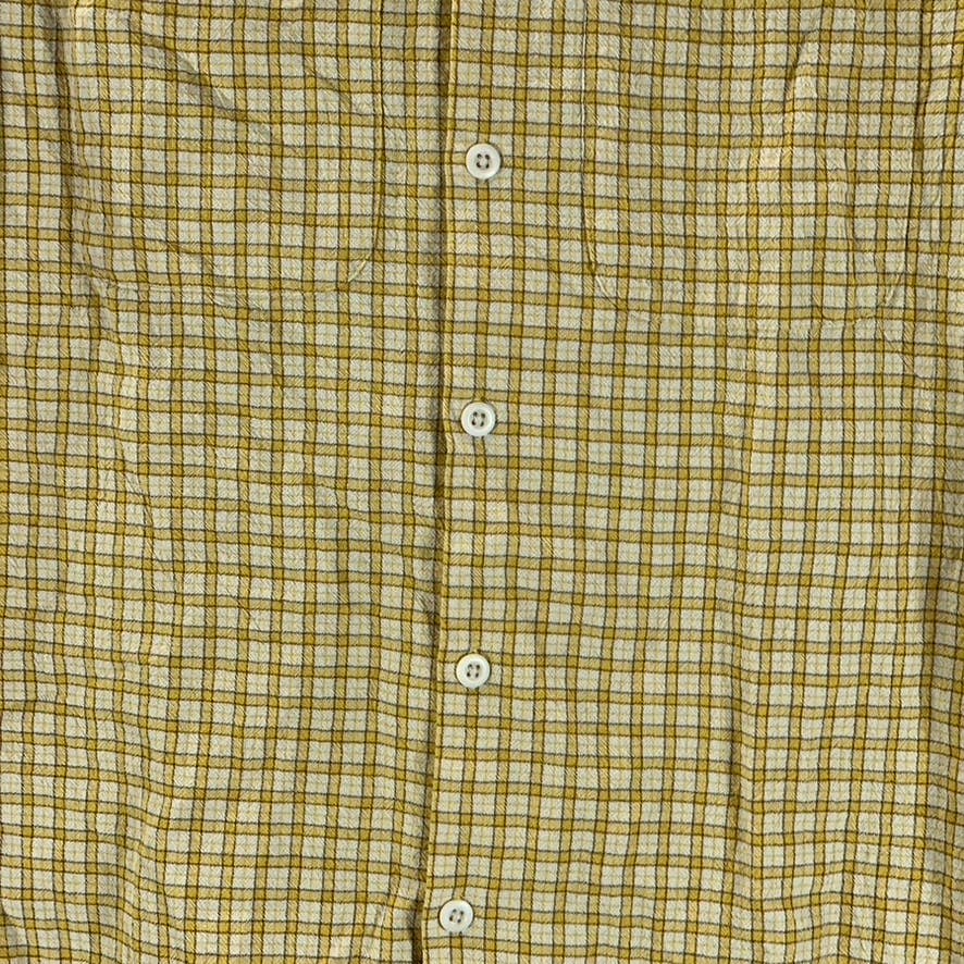 MADEWELL Men's Ornate Gold Plaid Easy-Fit Button-Up Short-Sleeve Shirt SZ XS