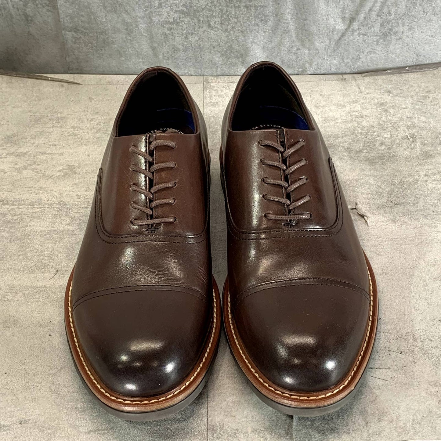 KENNETH COLE REACTION Men's Espresso Klay Flex Cap-Toe Oxfords SZ 11