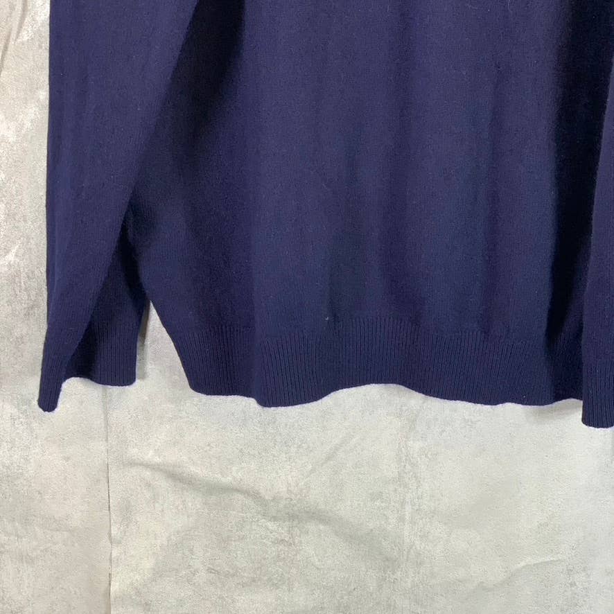 LANDS' END Men's Navy Regular-Fit V-Neck Pullover Sweater SZ XL
