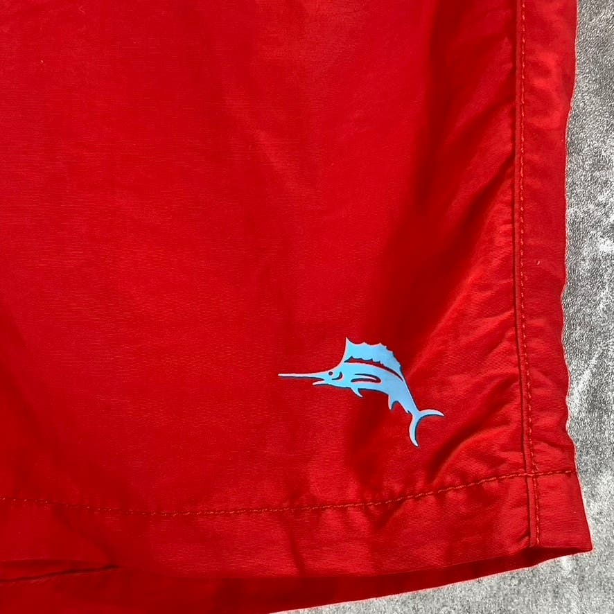 TOMMY HILFIGER Men's Ribbon Red Naples Coast Pull-On Swimtrunks SZ 2XL