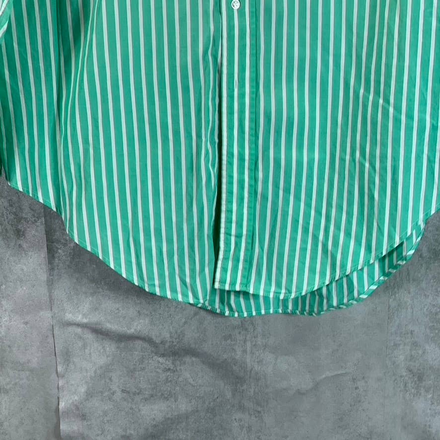 BROOKS BROTHERS Men's Green Striped Regular-Fit Button-Up Shirt SZ 16.5