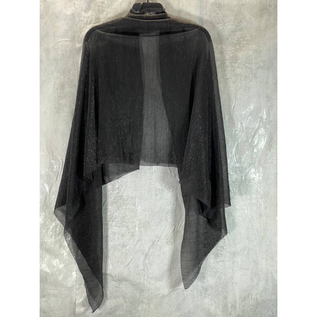 INC INTERNATIONAL CONCEPTS Women's Black Metallic Sheer Evening Shawl SZ OS