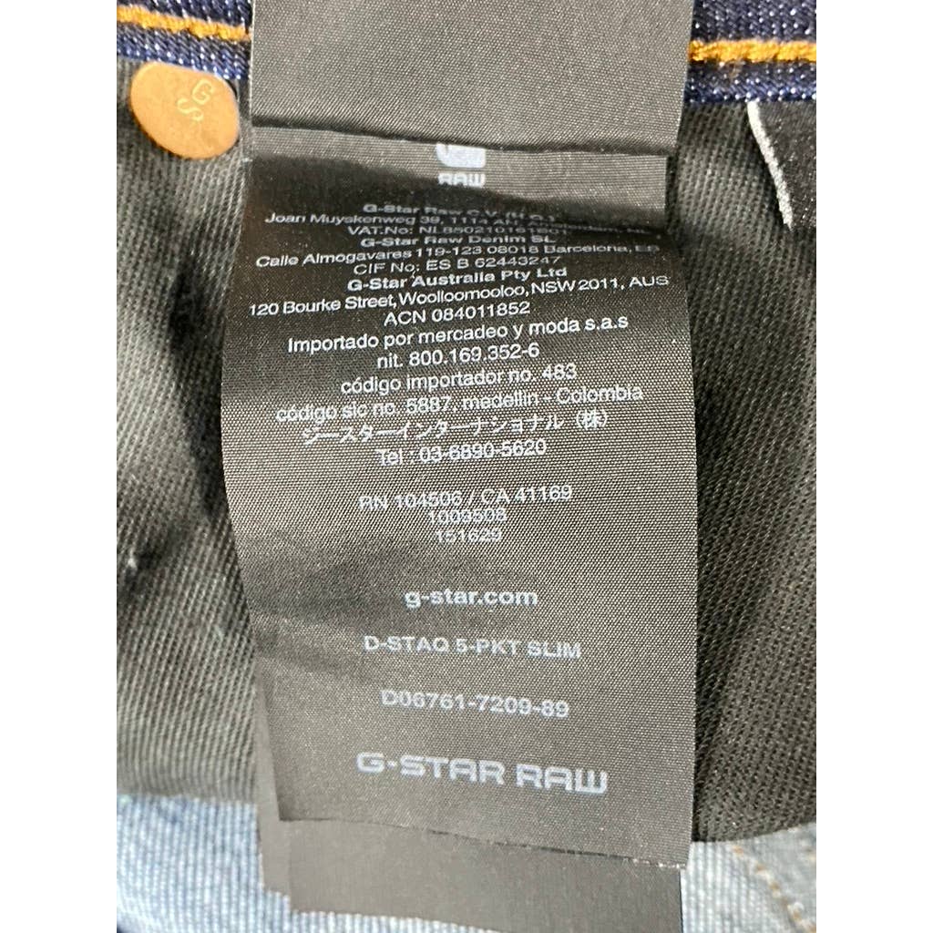 G-STAR RAW Men's Dark Aged D-Staq 5-Pocket Slim Jeans SZ 33X32