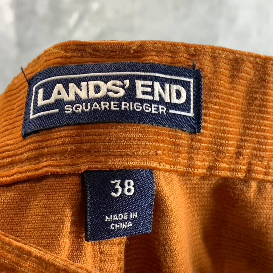 LANDS' END Men's Rust Traditional-Fit Comfort-Waist Corduroy Pants SZ 38