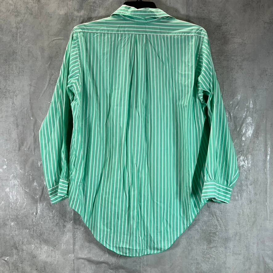 BROOKS BROTHERS Men's Green Striped Regular-Fit Button-Up Shirt SZ 16.5