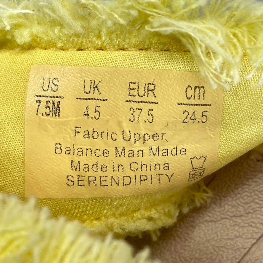 BZEES Women's Yellow Serendipity Washable Open-Toe Slide Wedge Sandals SZ 7.5