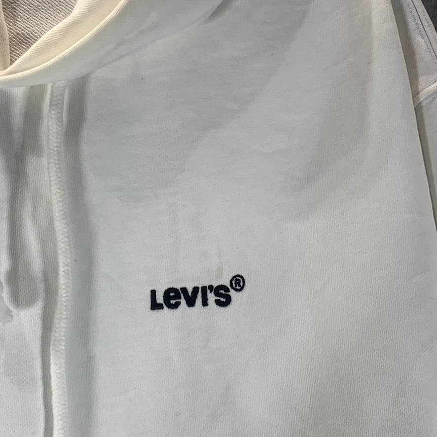 LEVI'S Men's White Red Tag Relaxed Fit Hooded Pullover Sweater SZ S
