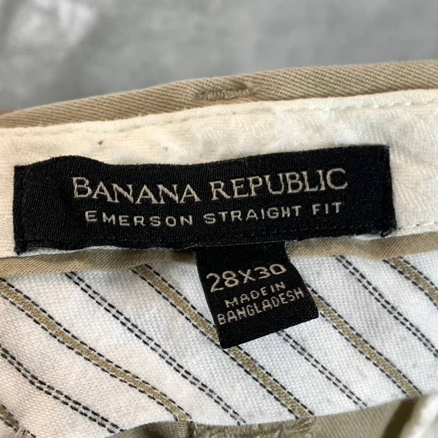 BANANA REPUBLIC Men's Khaki Straight-Fit Emerson Stretch Chino Pants SZ 28X30