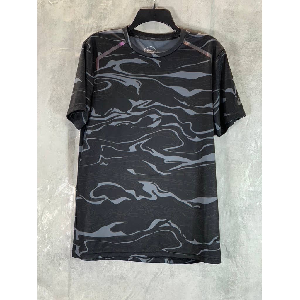 ASICS Men's GPX Black/Grey Printed Performance Crewneck Short-Sleeve T-Shirt SZM