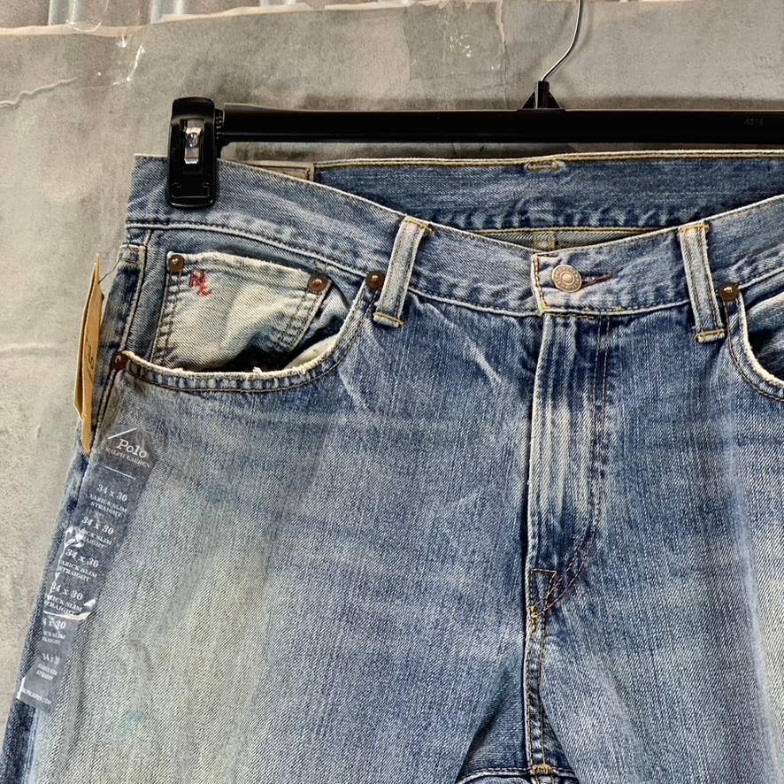 POLO RALPH LAUREN Men's Light Wash Varick Slim Straight Jeans SZ 34X30