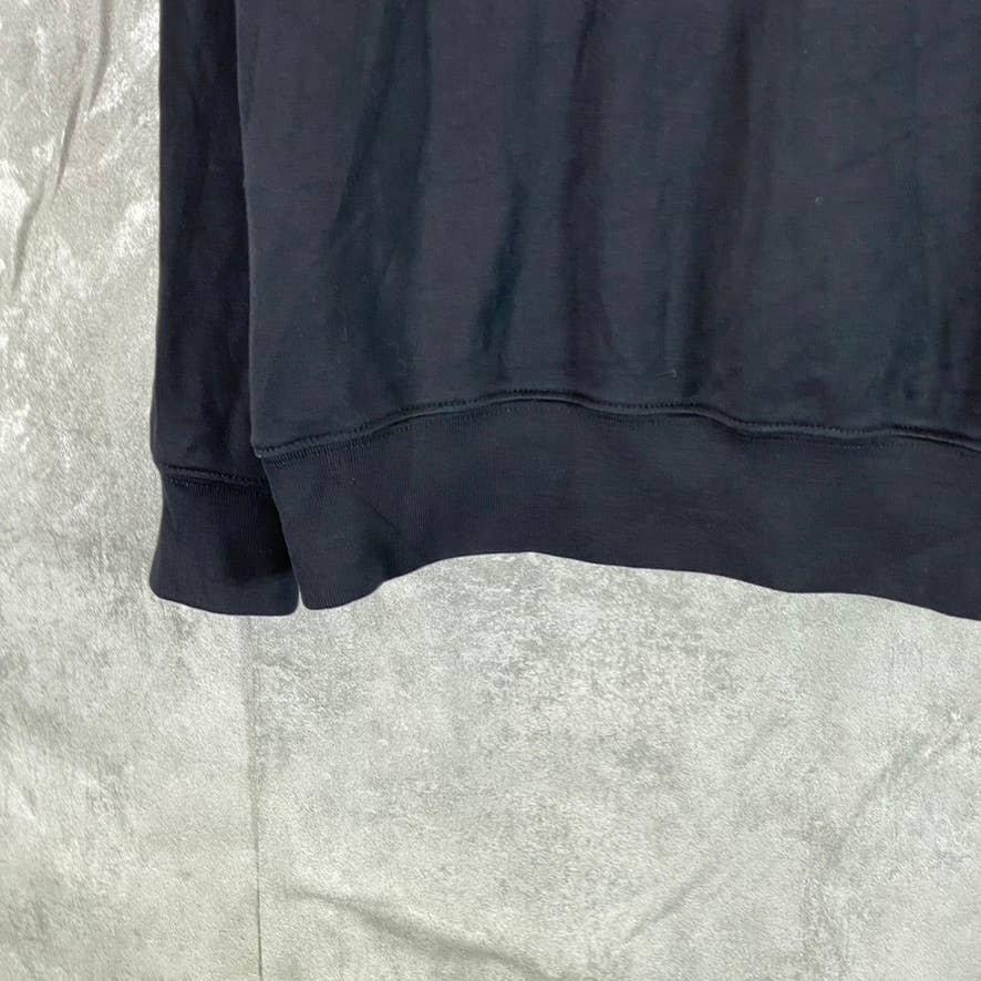 LANDS' END Men's Black Traditional-Fit Long-Sleeve Polo Shirt SZ L