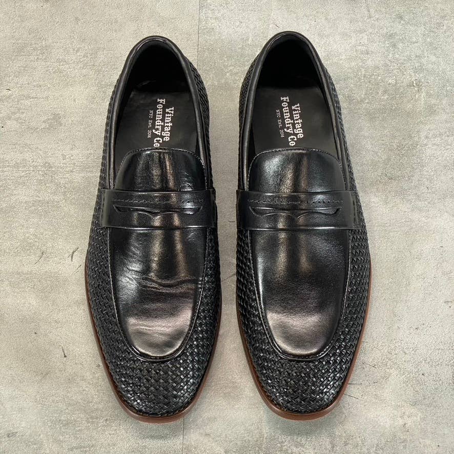 VINTAGE FOUNDRY CO. Men's Black Leather Guildford Slip-On Loafers SZ 9