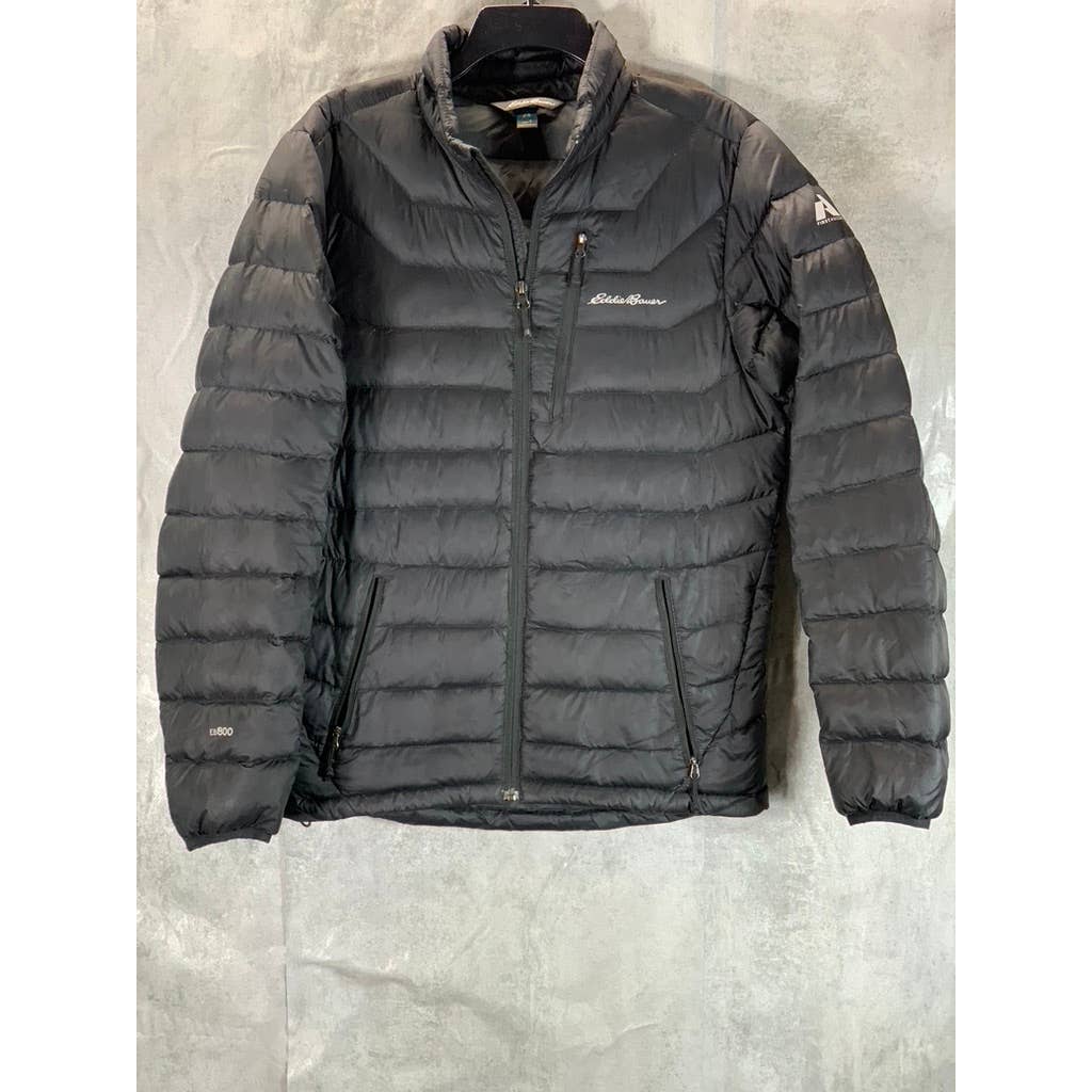 EDDIE BAUER Men's Black First Ascent Downlight Full-Zip Puffer Jacket SZ S