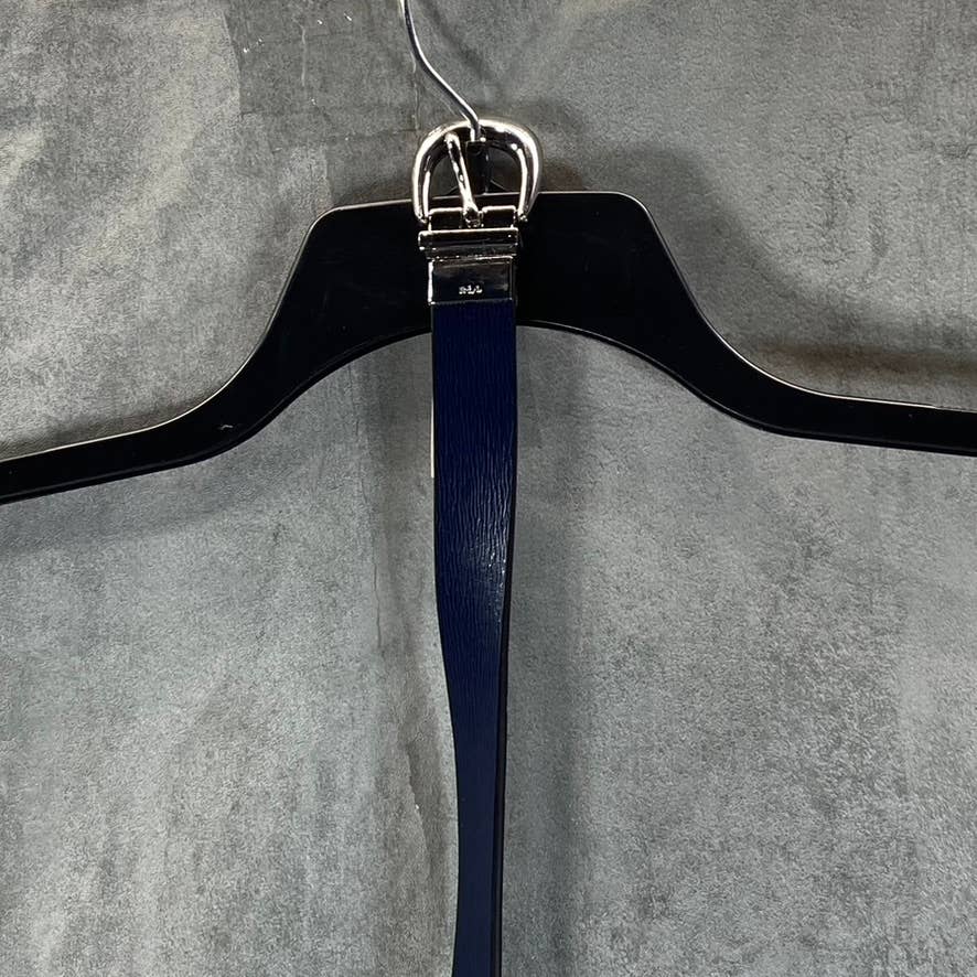 LAUREN RALPH LAUREN Women's Navy/Papay Saffiano To Smooth Reversible Belt SZ M