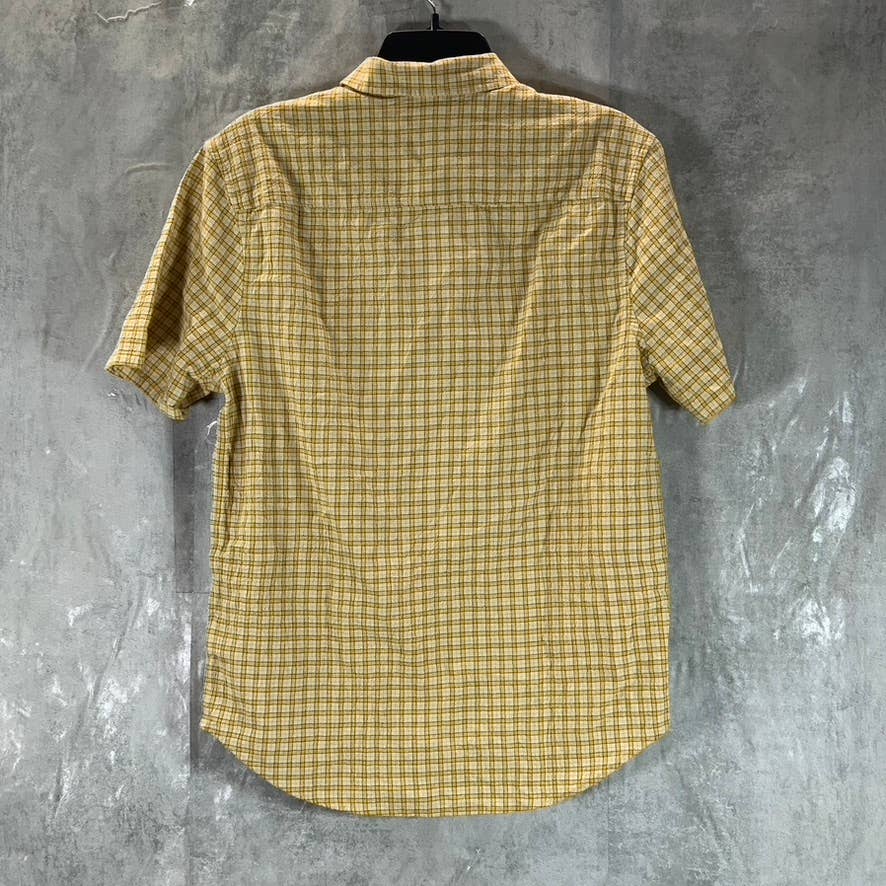 MADEWELL Men's Ornate Gold Plaid Easy-Fit Button-Up Short-Sleeve Shirt SZ XS
