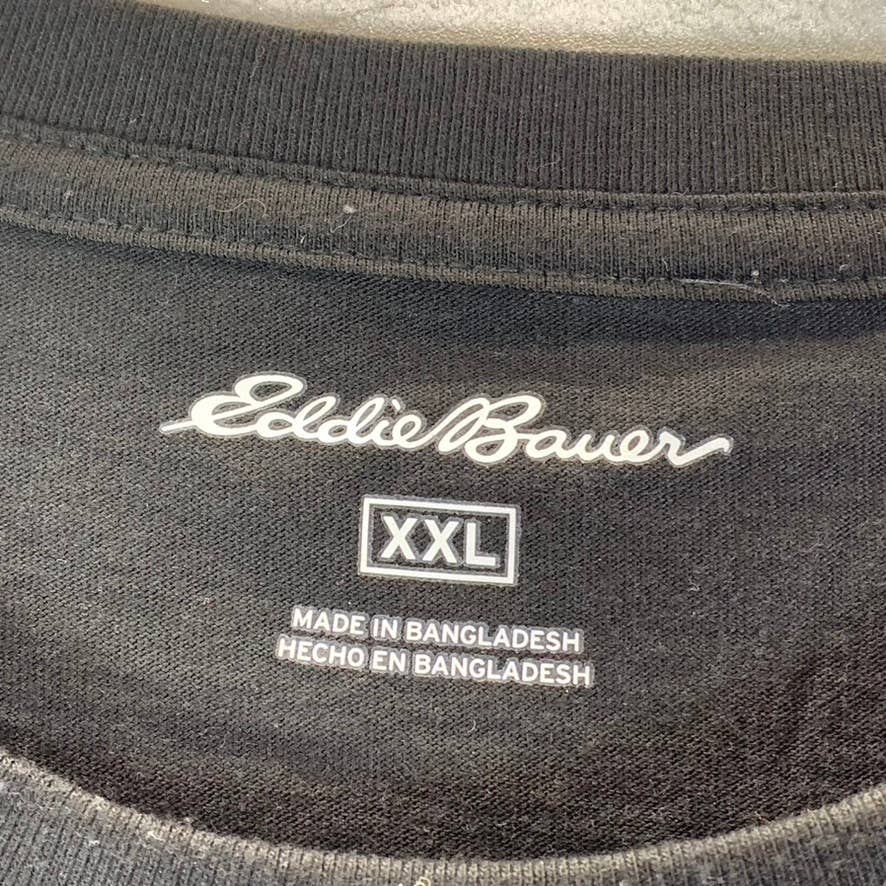 EDDIE BAUER Men's Black Solid Crewneck Short-Sleeve T-Shirt SZ 2XL