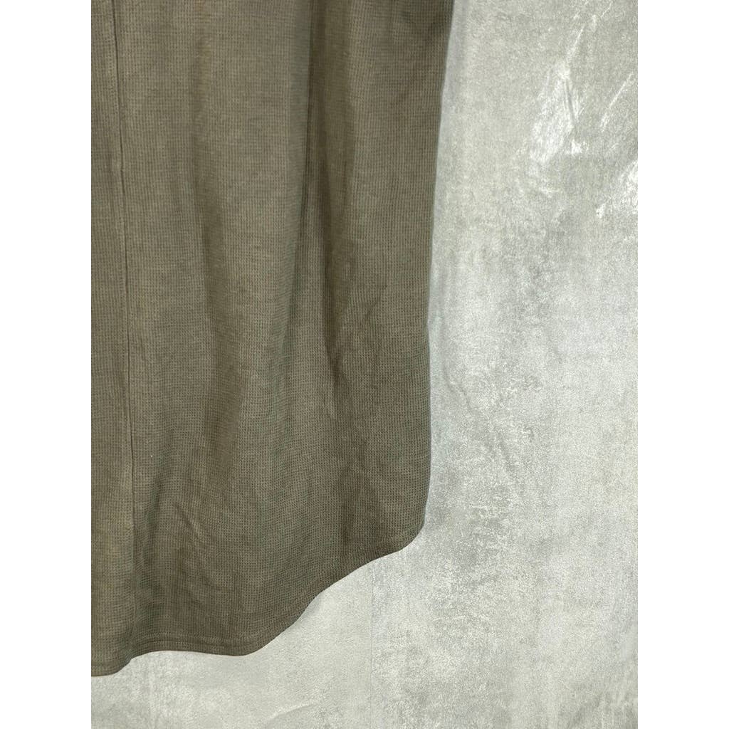JACKSON Men's Olive Textured Crewneck Curved-Hem Short-Sleeve T-Shirt SZ M