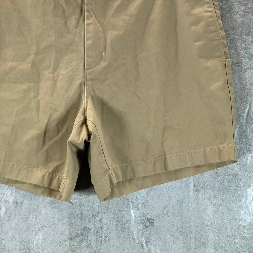 LANDS' END Men's Khaki Traditional-Fit 6" No-Iron Chino Shorts SZ 34