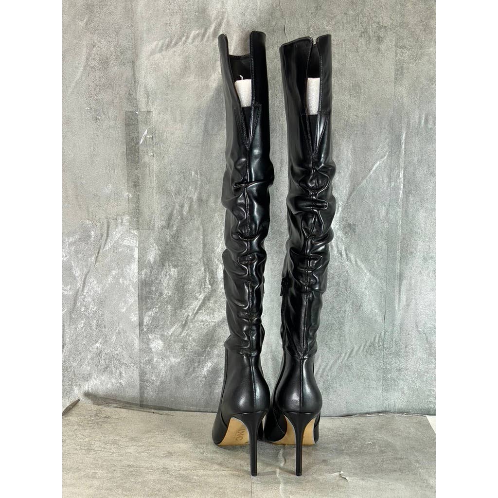 INC INTERNATIONAL Women's Black Iyonna Over-The-Knee Slouch Stiletto Boots SZ 7