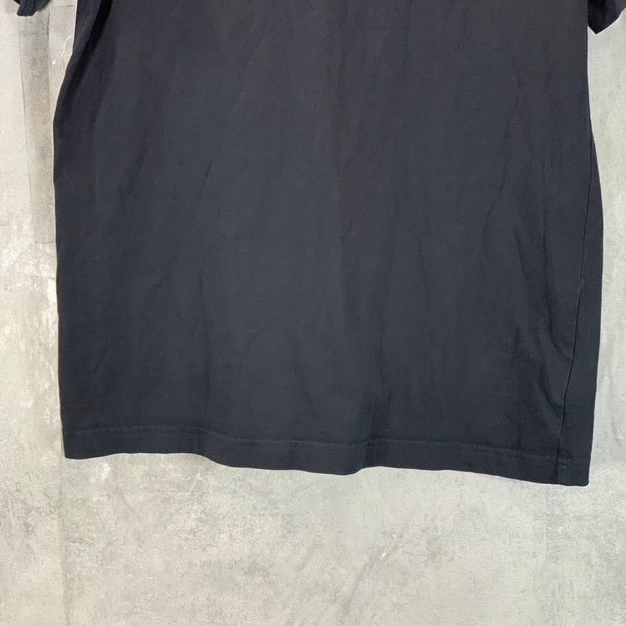 LANDS' END Men's Black Solid Crewneck Super-T Tailored-Fit T-Shirt SZ M