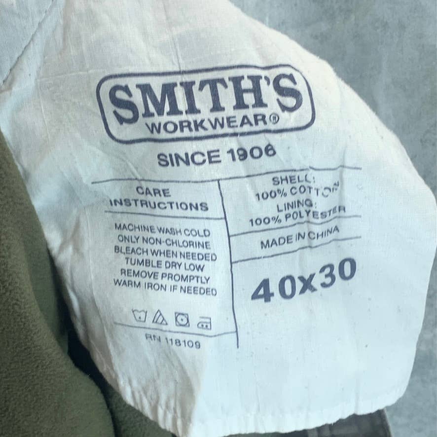 SMITHS WORKWEAR Men's Tan Fleece Lined Canvas Cargo Pants SZ 40X30