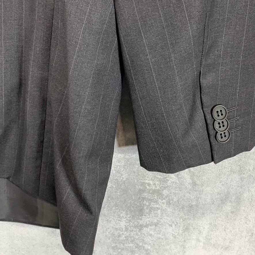 GIORGIO ARMANI Men's Black Pinstripe Wool Silk Two-Button Suit Jacket SZ 54