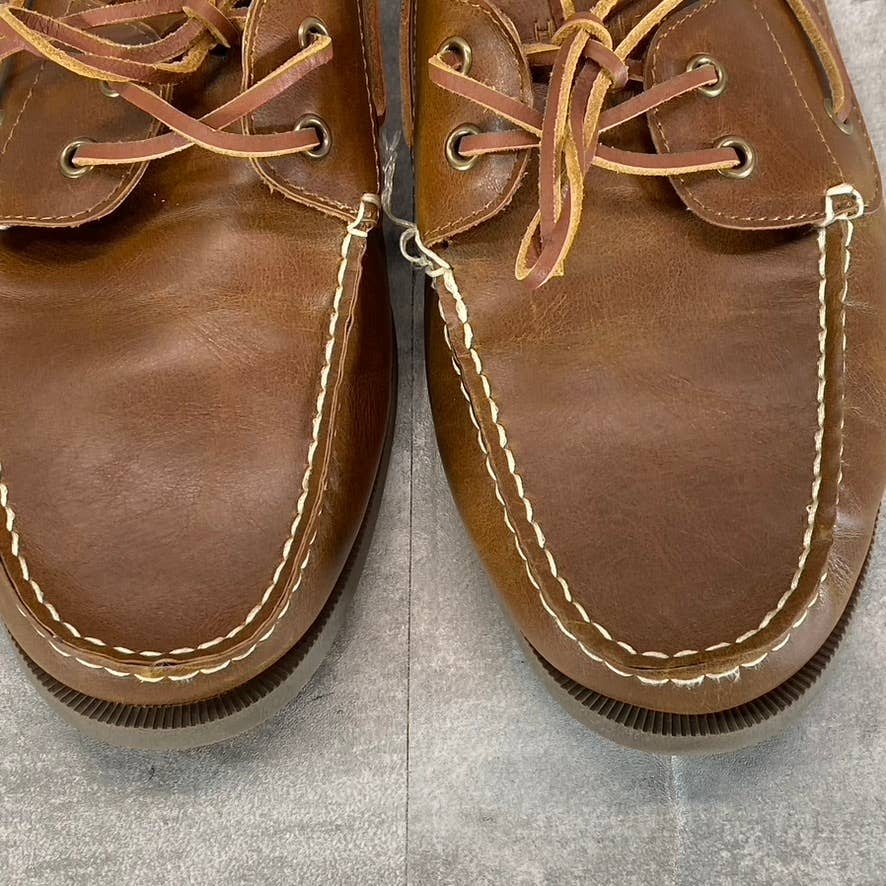 TOMMY HILFIGER Men's Tan Brazen Slip-On Moc-Toe Boat Shoe SZ 10.5