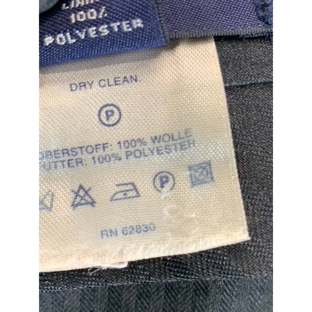 LANDS' END Men's Black Solid Regular-fit Dress Pants SZ 32